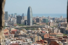Torre Agbar Tower and Plaça Glòries of the viewing platform