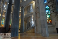 Window on the north side and stairs leading to the higher levels of the apse