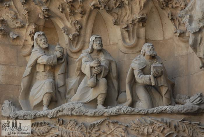 Die Heiligen drei K&ouml;nige beten Jesus an