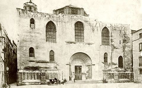 Kathedrale La Seu vor dem Bau der Fassade im 19. Jahrhundert