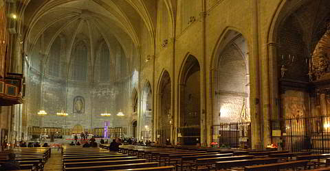 The gothic basilica Santa Maria del Pi in Barcelona